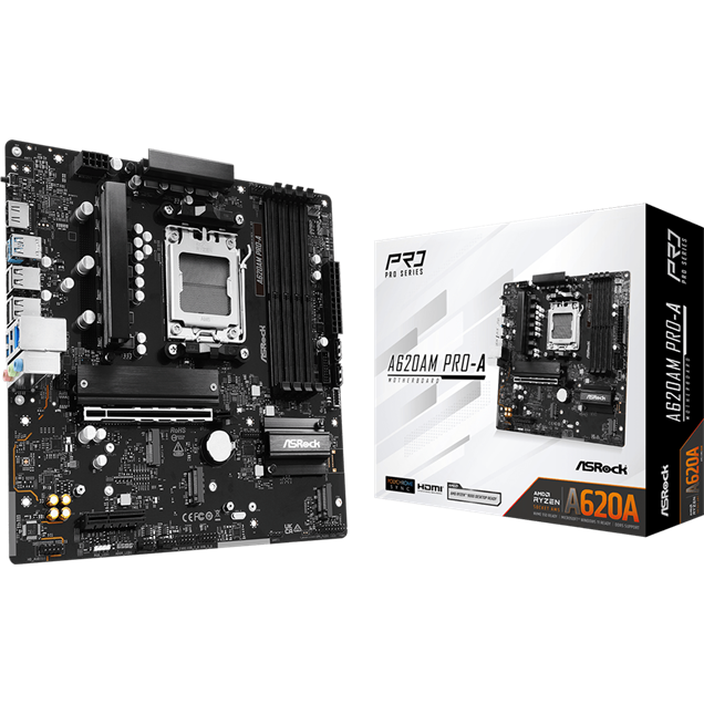 ASRock A620AM Pro-A mATX Motherboard for AMD AM5 CPUs